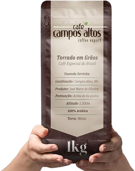 Café Especial em Grãos, 1Kg, Café Campos Altos, Torra Fresca, 100% Arábica, Direto da Fazenda