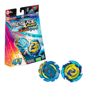 Conjuto de Piões Beyblade Burst QuadStrike - lançador e Beyblades Burst QuadStrike 4 em 1 - Komet Helios H8 e Tidal Pandora Epic P8 - F6815 - Hasbro