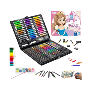 Maleta Kit de Pintura Infantil Escolar com 150 Peças Princesa