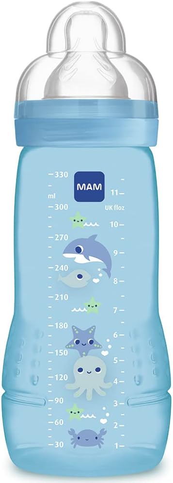 Mamadeira 330 ml Easy Active da MAM na cor azul